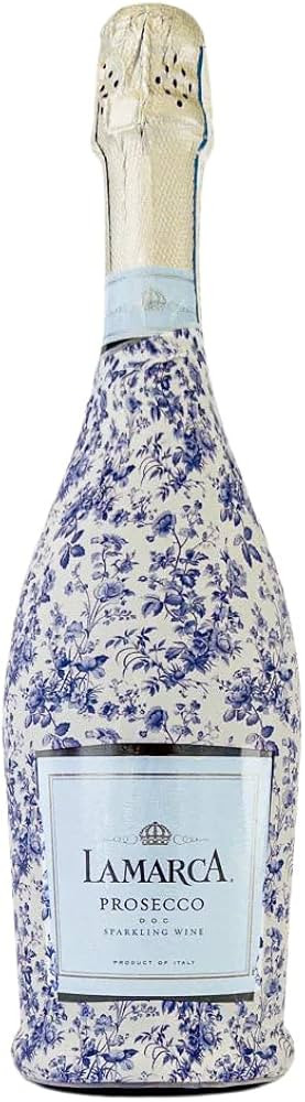 beaubottles Grandmillenial Blue Floral Custom Wine Label Wrap for La Marca 750ml Champagne Bottle... | Amazon (US)