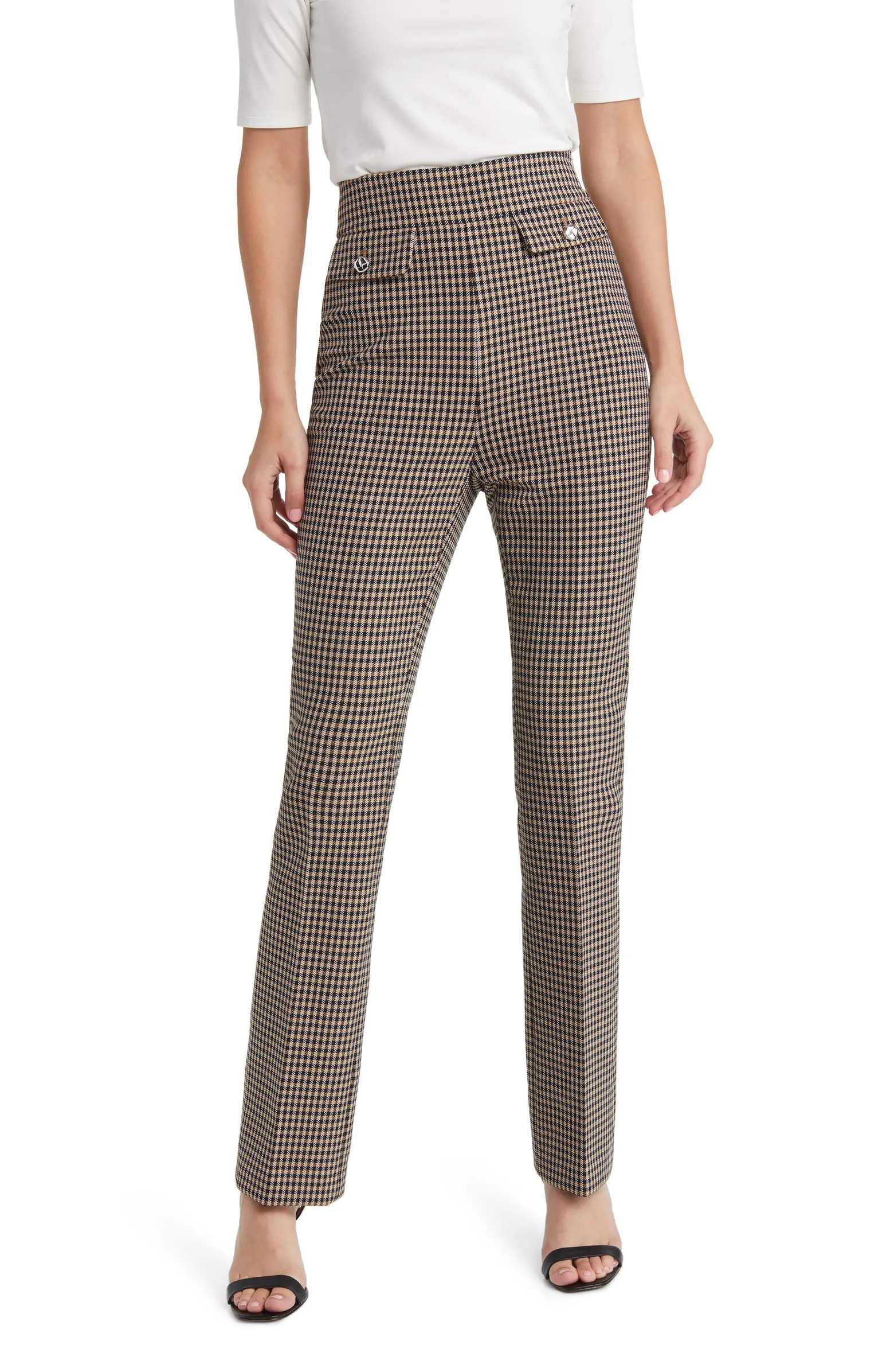 BOSS Tubeka Check Print Straight Leg Pants | Nordstromrack | Nordstrom Rack