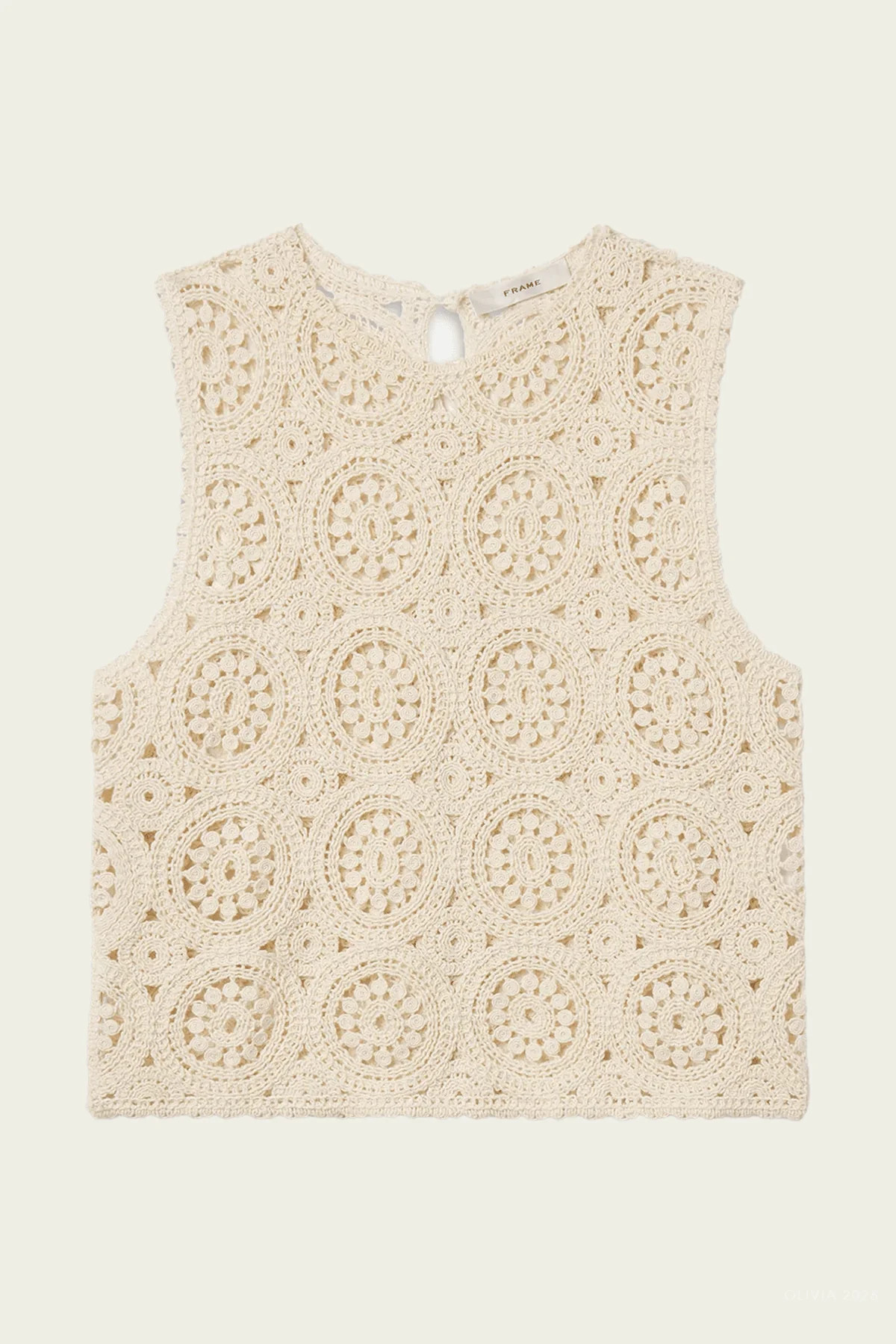 The Crochet Tank in Cream - Beige. S | Shop Olivia