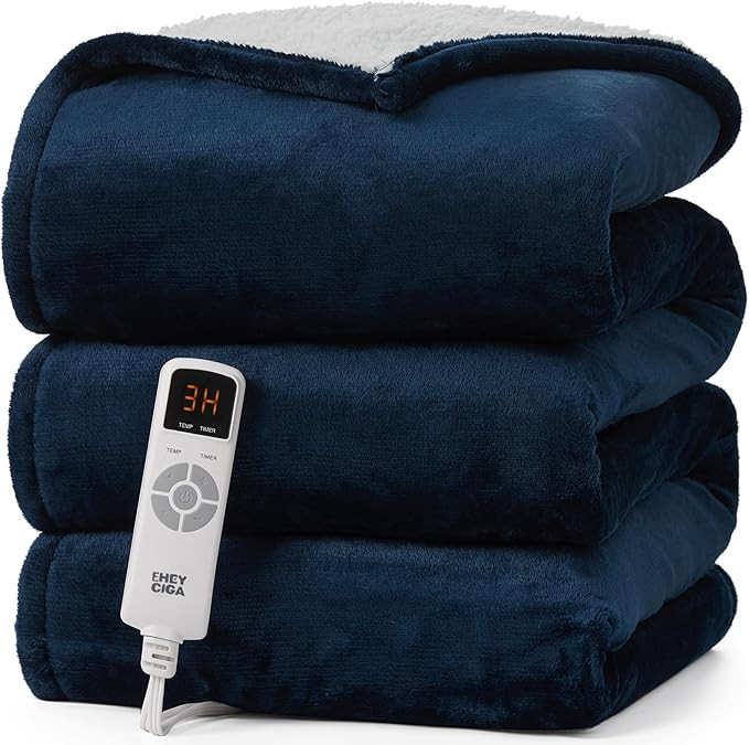 EHEYCIGA Heated Blanket Electric Blanket Throw - Heating Blanket with 5 Heating Levels & 4 Hours ... | Amazon (US)