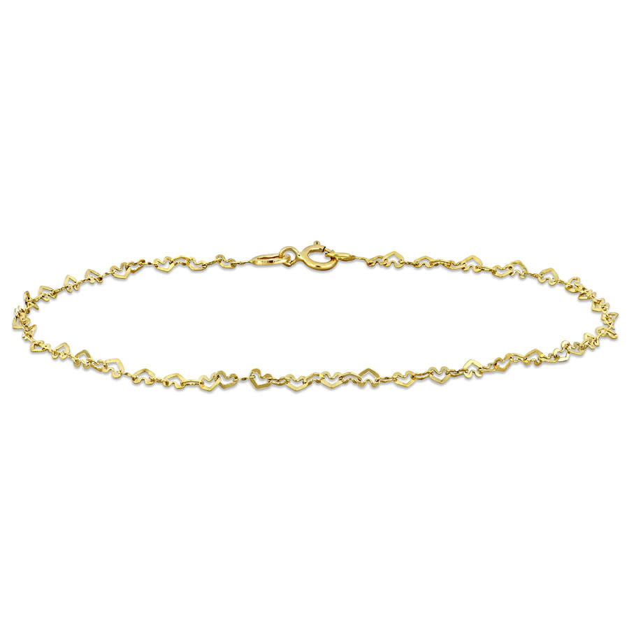 Amour 2mm Heart Link Bracelet in 14k Yellow Gold - 7.5 in. | Jomashop.com & JomaDeals.com