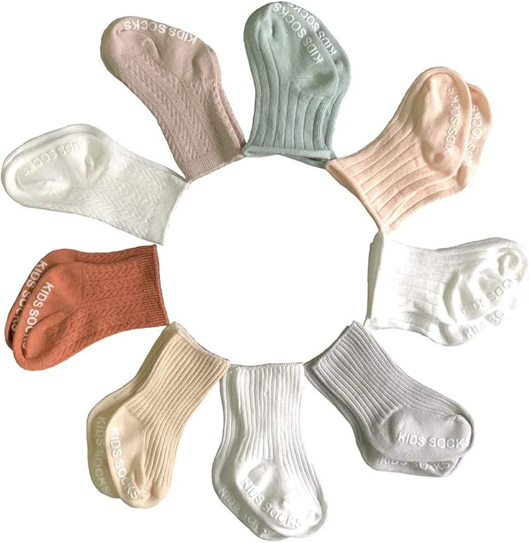 Baby Boy Combed Cotton Socks QandSweet Toddler Ankle Sock Non-Skid for Newborn Infant Childrens | Amazon (US)
