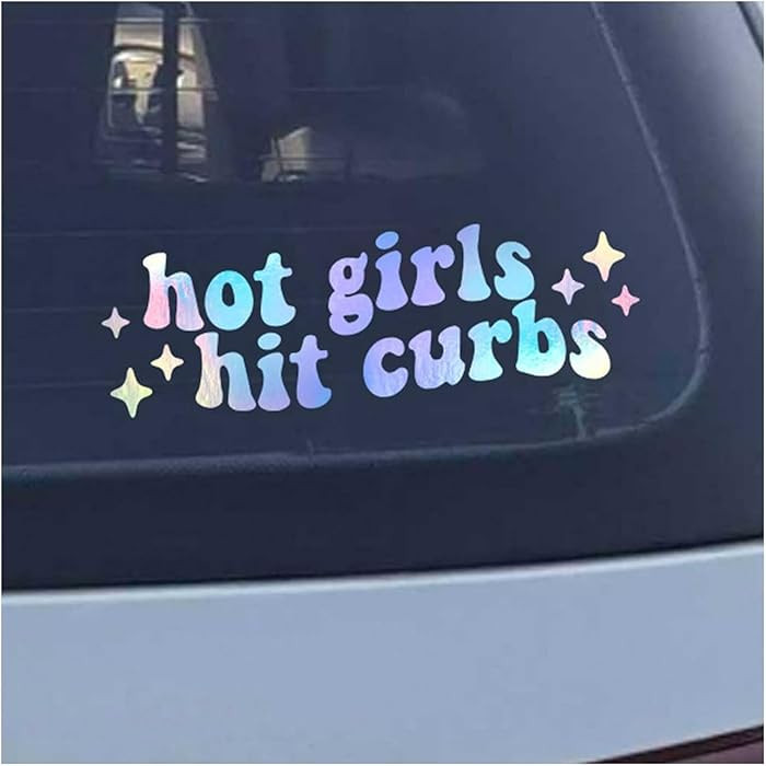 2 x Hot Girls Hit Curbs Vinyl Decal, Water Bottle Sticker, Car Rearview Mirror, Laptop Bumper Sti... | Amazon (US)
