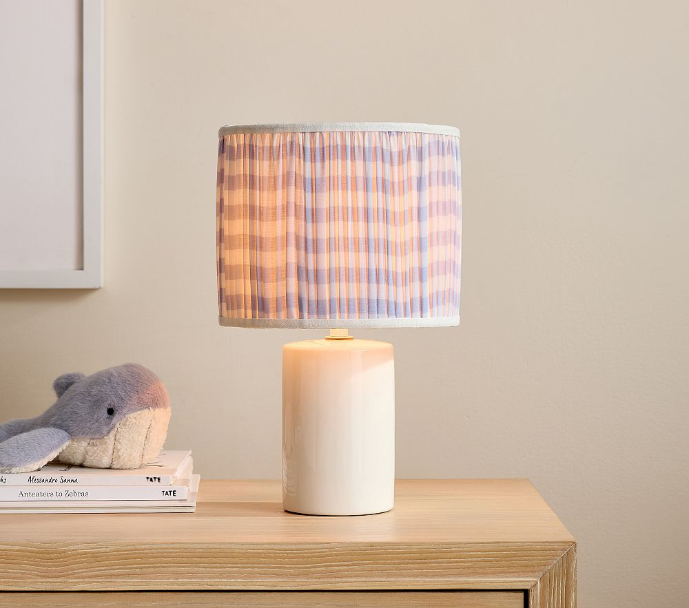 Chambray Gingham Pleat Table Lamp (13") | Pottery Barn Kids