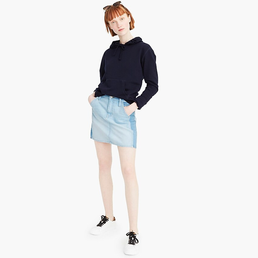 Two-tone denim mini skirt | J. Crew US