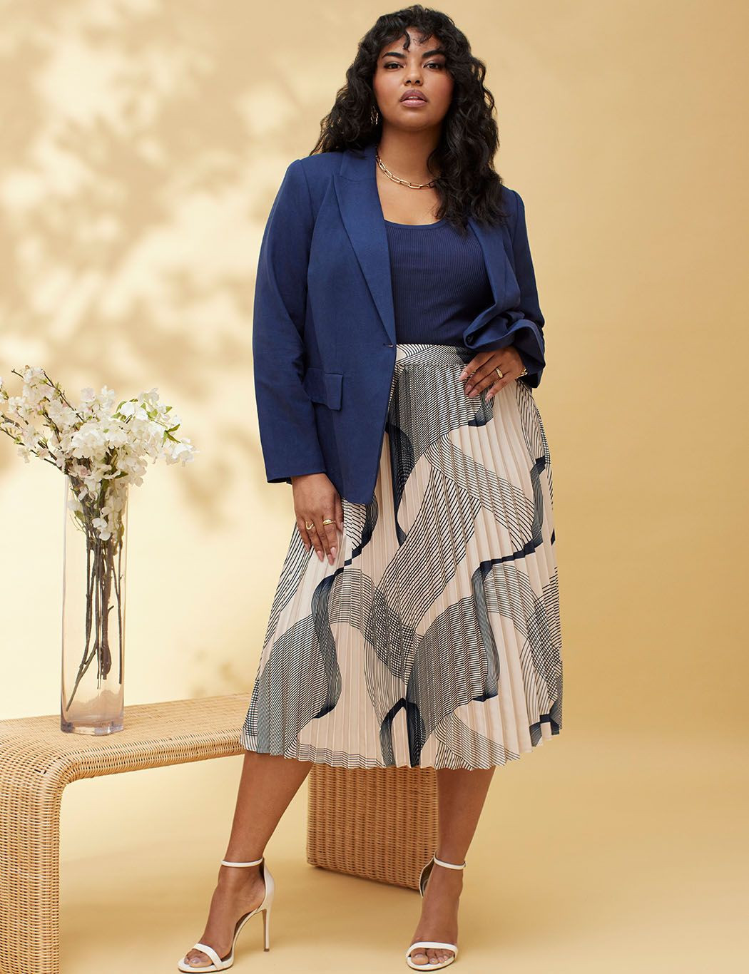 Pleated Midi Skirt | Eloquii