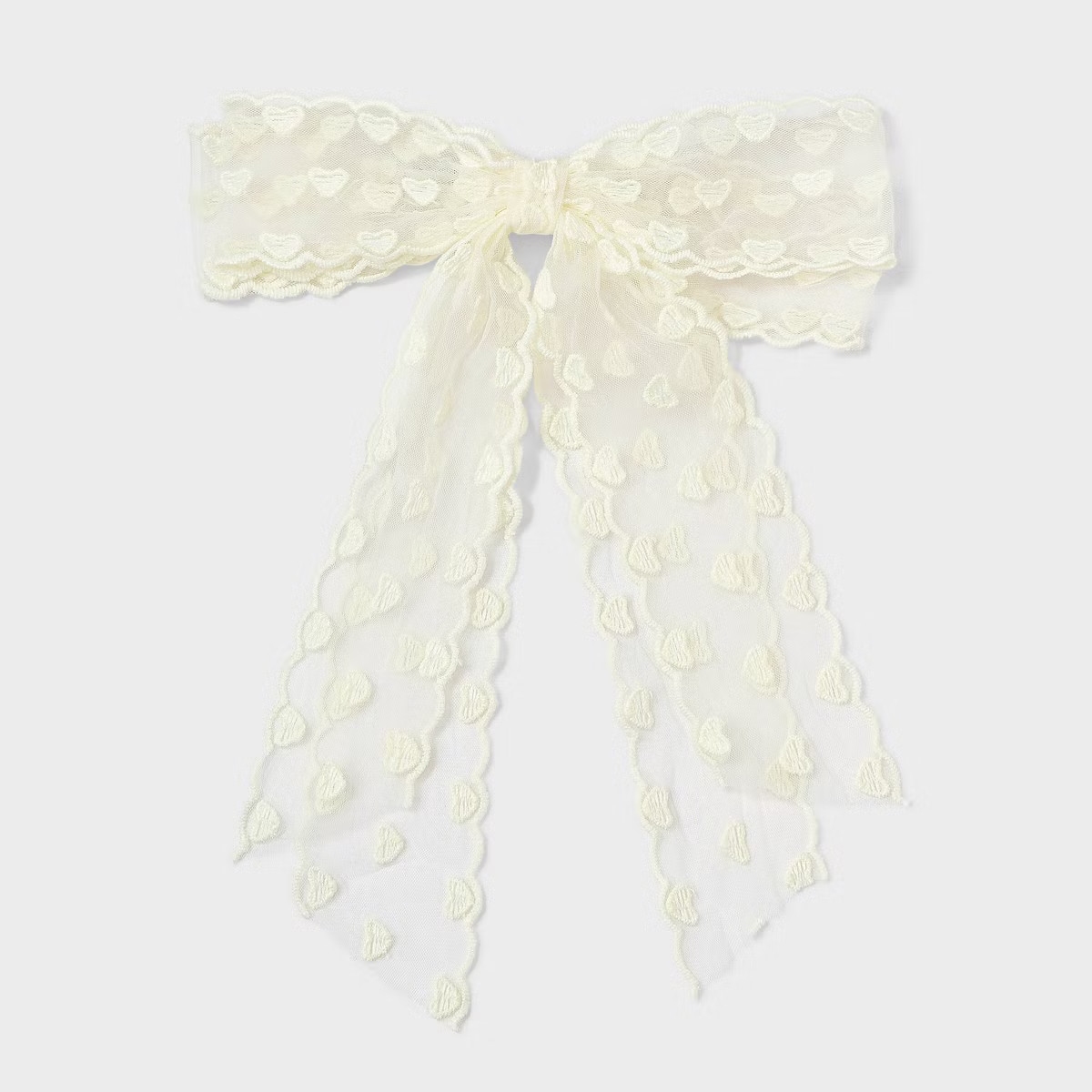 Girls' Heart Lace Bow Barrette - Cat & Jack™ Cream | Target