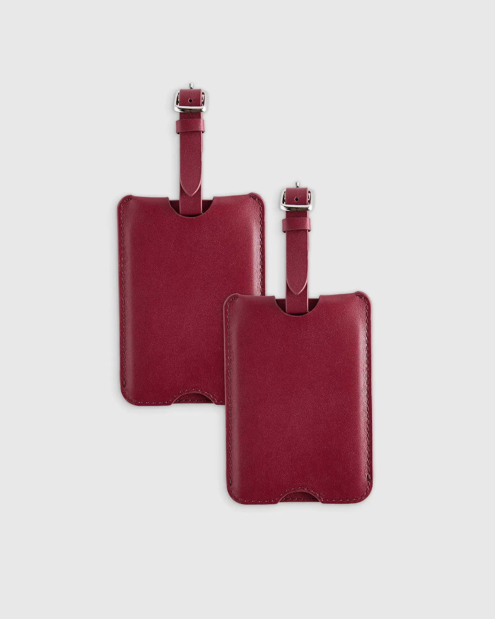 Nappa Leather Luggage Tag (2-Pack) in Wine | Quince
