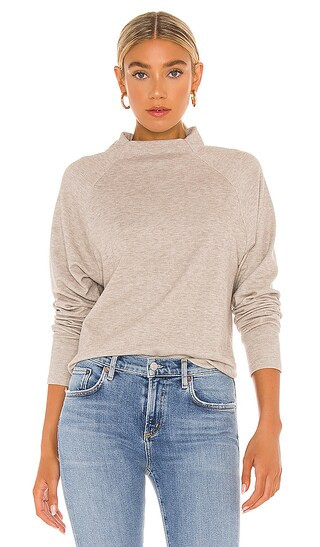 Bobi Beach Cozy Heathered Knit Sweater in Tan from Revolve.com | Revolve Clothing (Global)