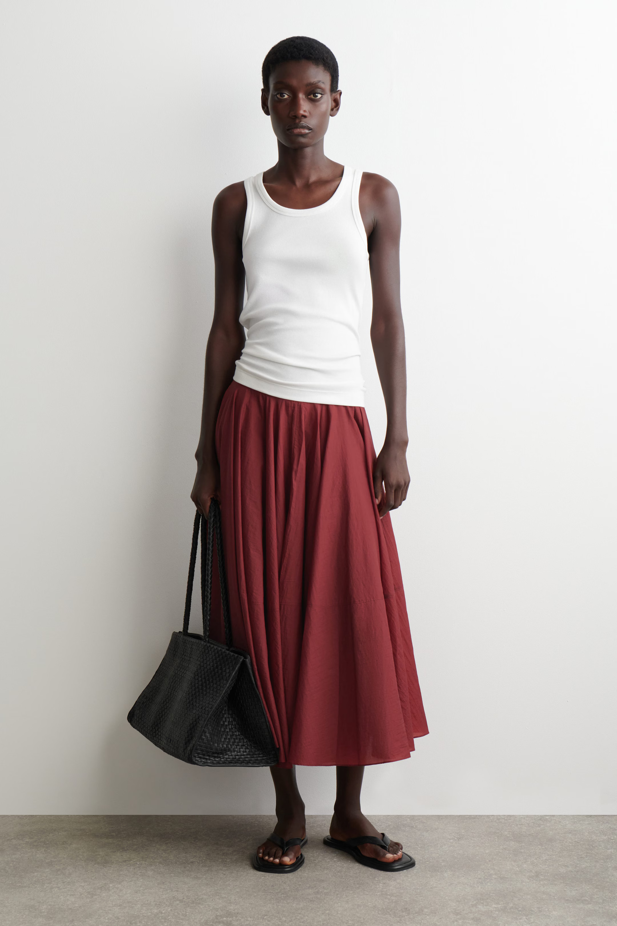 JUPE MIDI À COUPE CIRCULAIRE - ROUGE | COS | COS (EU)