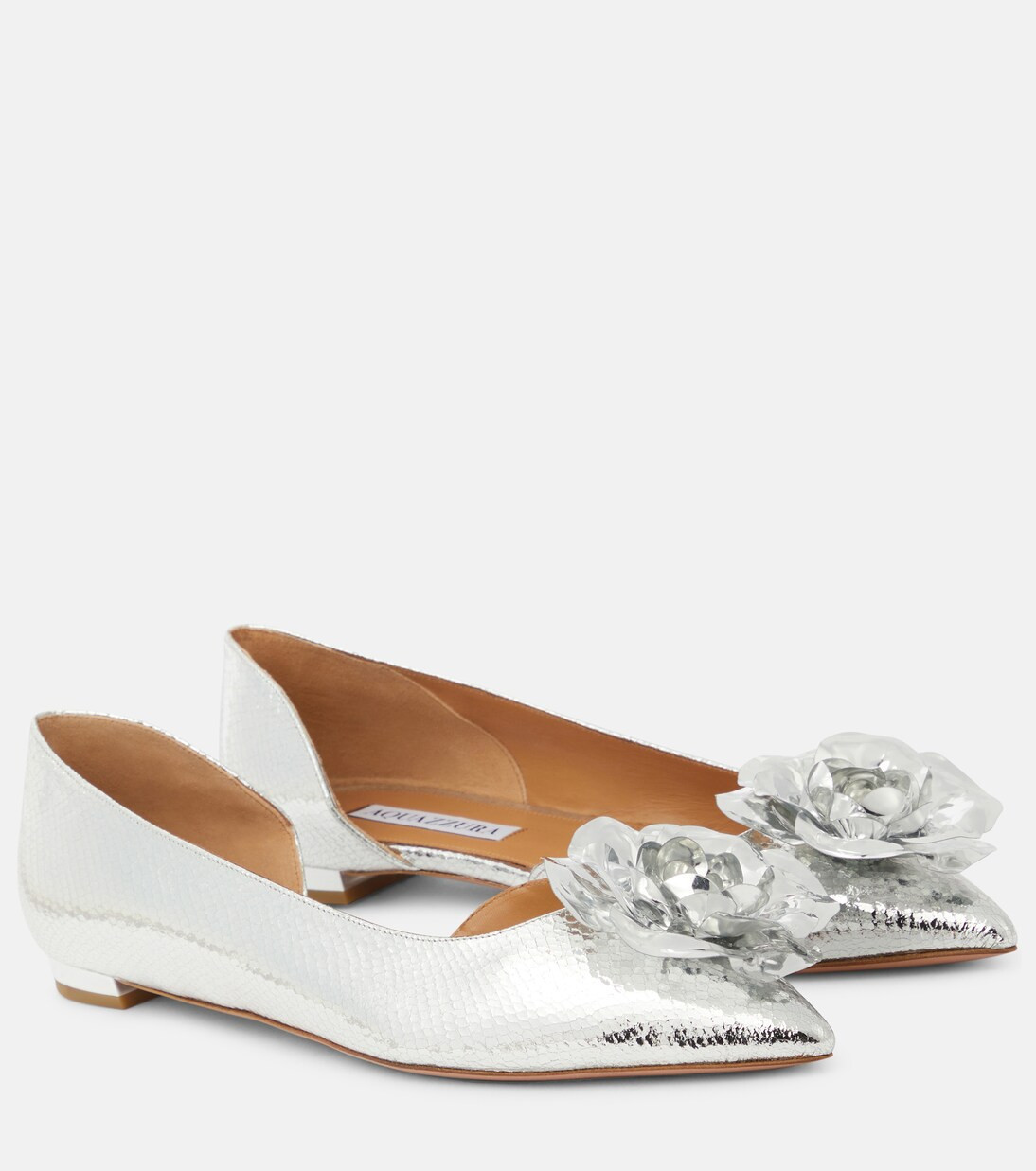 Paris Rose mirrored leather ballet flats | Mytheresa (UK)
