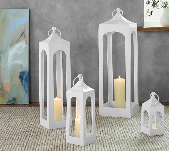 Caleb Lantern - White | Pottery Barn (US)