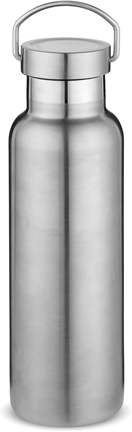 Neihepal Silver Stainless Steel Water Bottles,20 Ounce Vacuum Insulated Double Wall Travel Bottle... | Amazon (US)