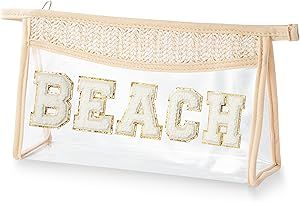 Boho Patch BEACH Cosmetic Bag Transparent PVC Travel Toiletry Bag Travel MakeUp Pouch Daily Use P... | Amazon (US)