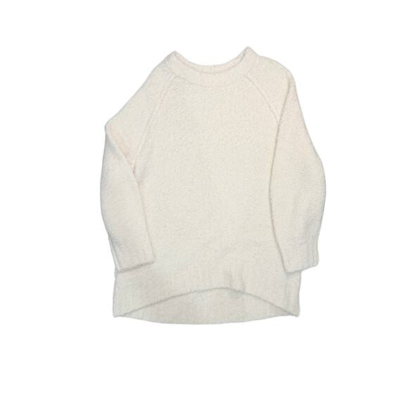 Free People Teddy Tunic Sweater Medium Cream Cozy Lagenlook Boho Pullover | Poshmark