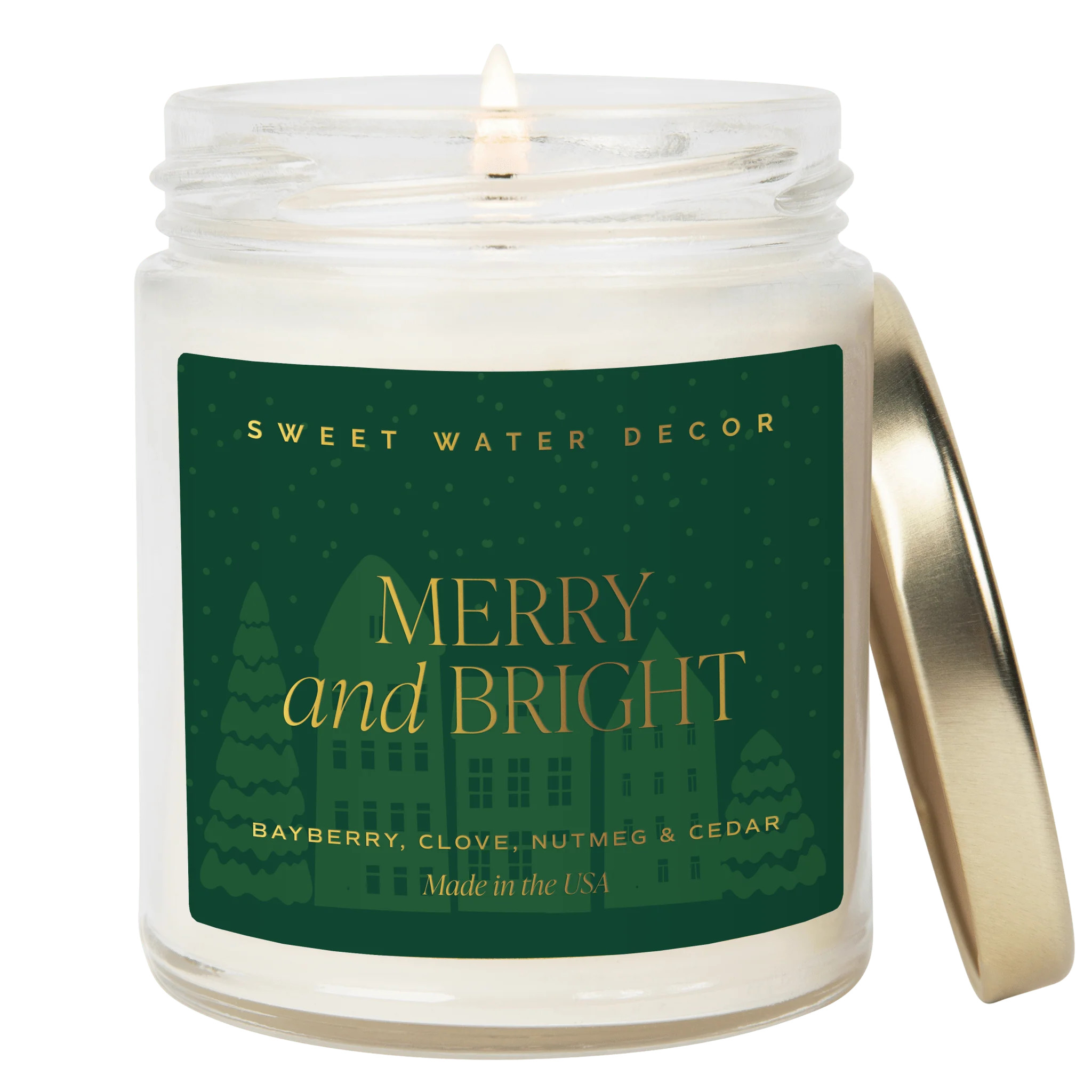 Merry and Bright Soy Candle | Christmas Candles for Home | Sweet Water Decor, LLC