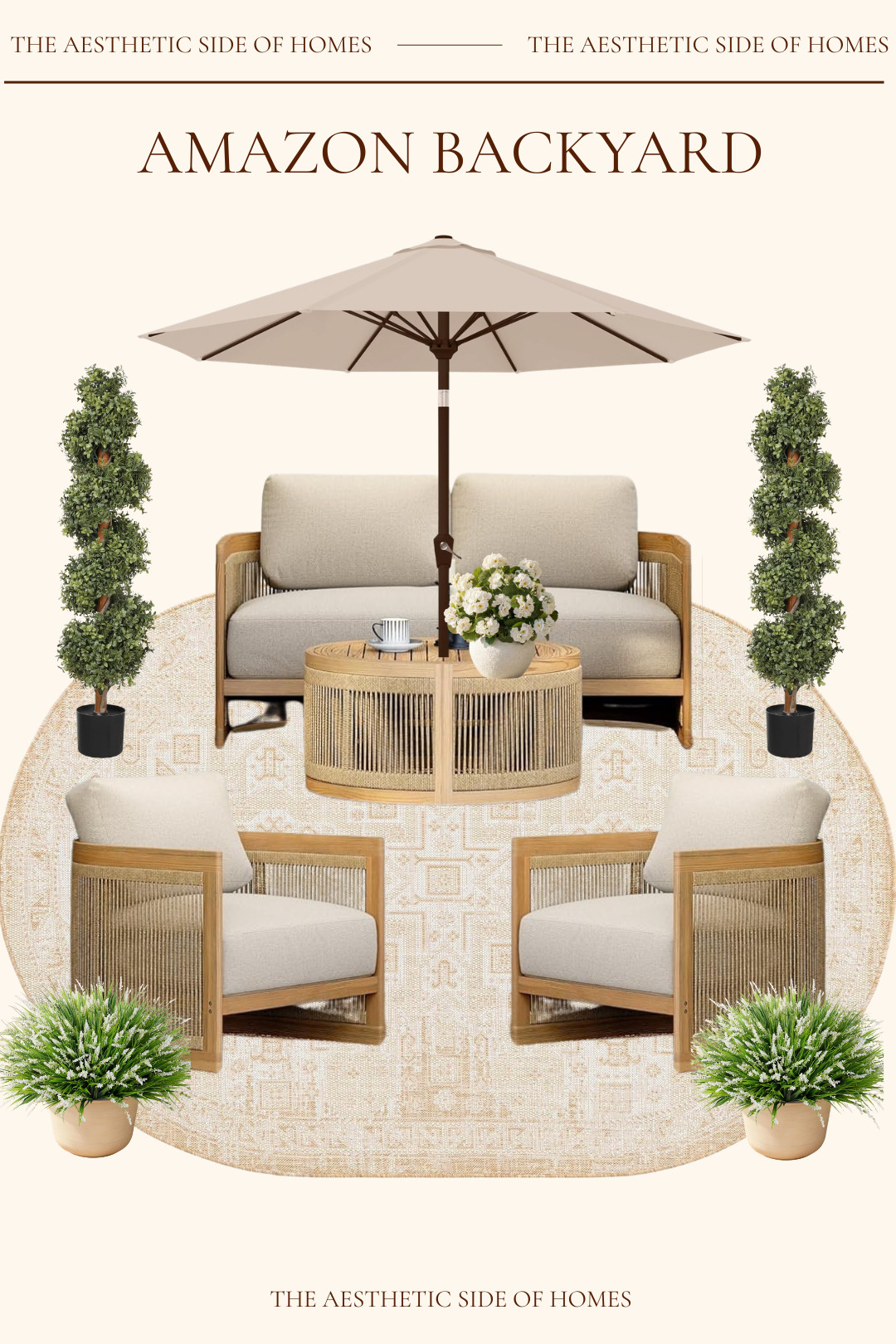 How to style a patio for the spring. I love the circle. 

 #LTKSeasonal #LTKHome