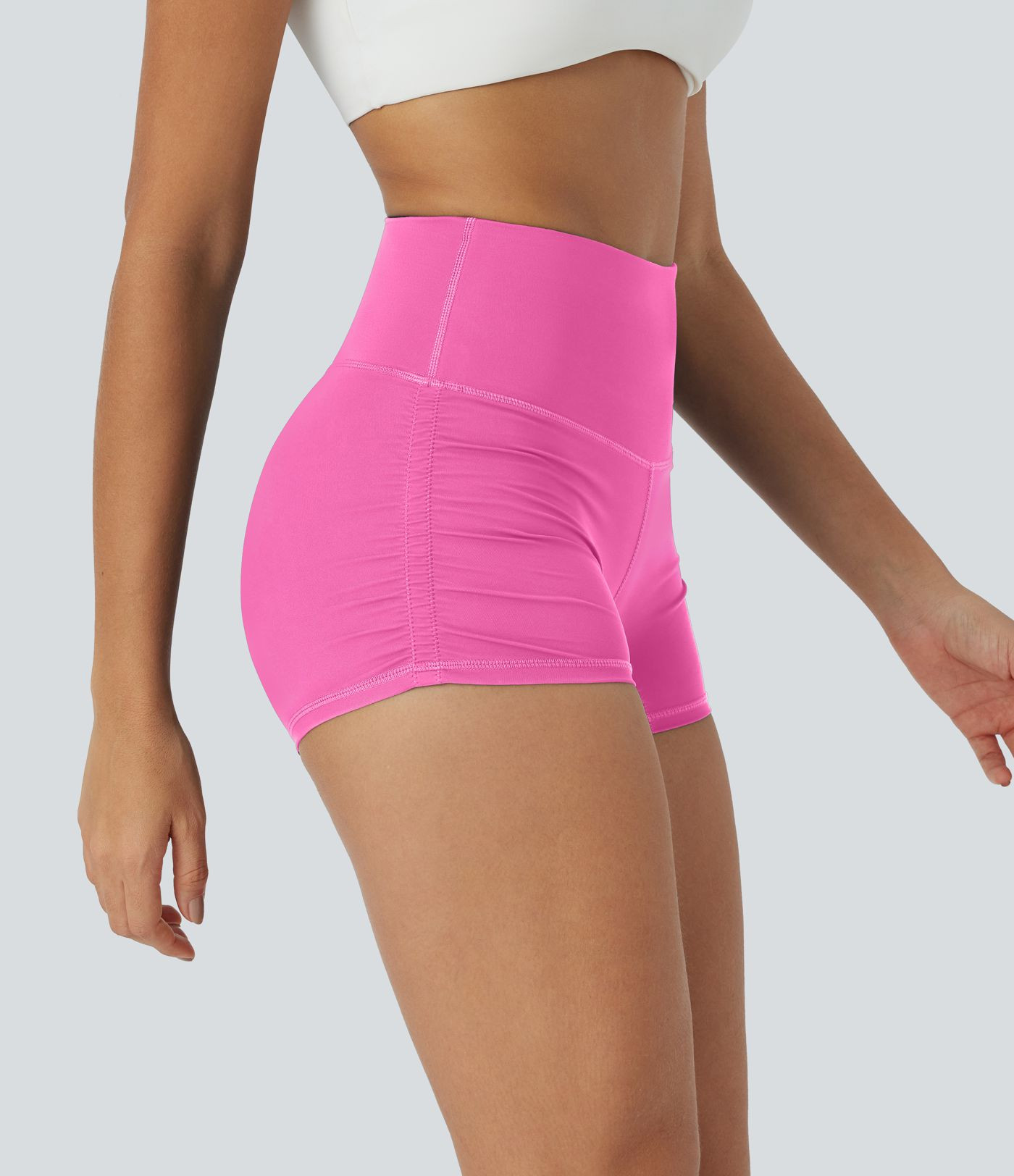 Women\u2019s SoftlyZero\u2122 QuickDry High Waisted Tummy Control Ruched Running Biker Shorts 2.5... | HALARA