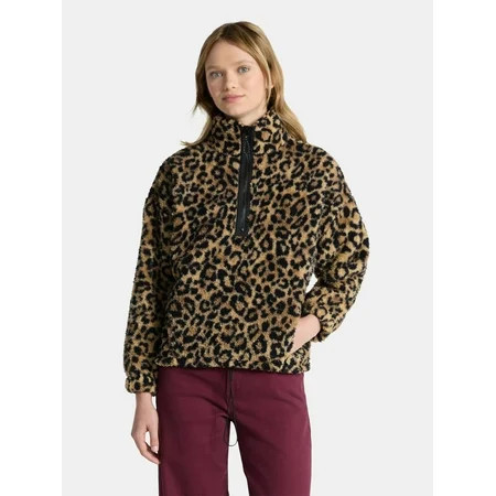 No Boundaries Plush Half-Zip Pullover, Women's | Walmart (US)