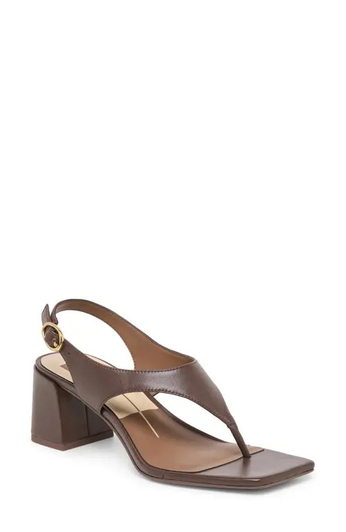 Dolce Vita Yves Block Heel Sandal in Dark Chocolate Leather at Nordstrom, Size 9.5 | Nordstrom