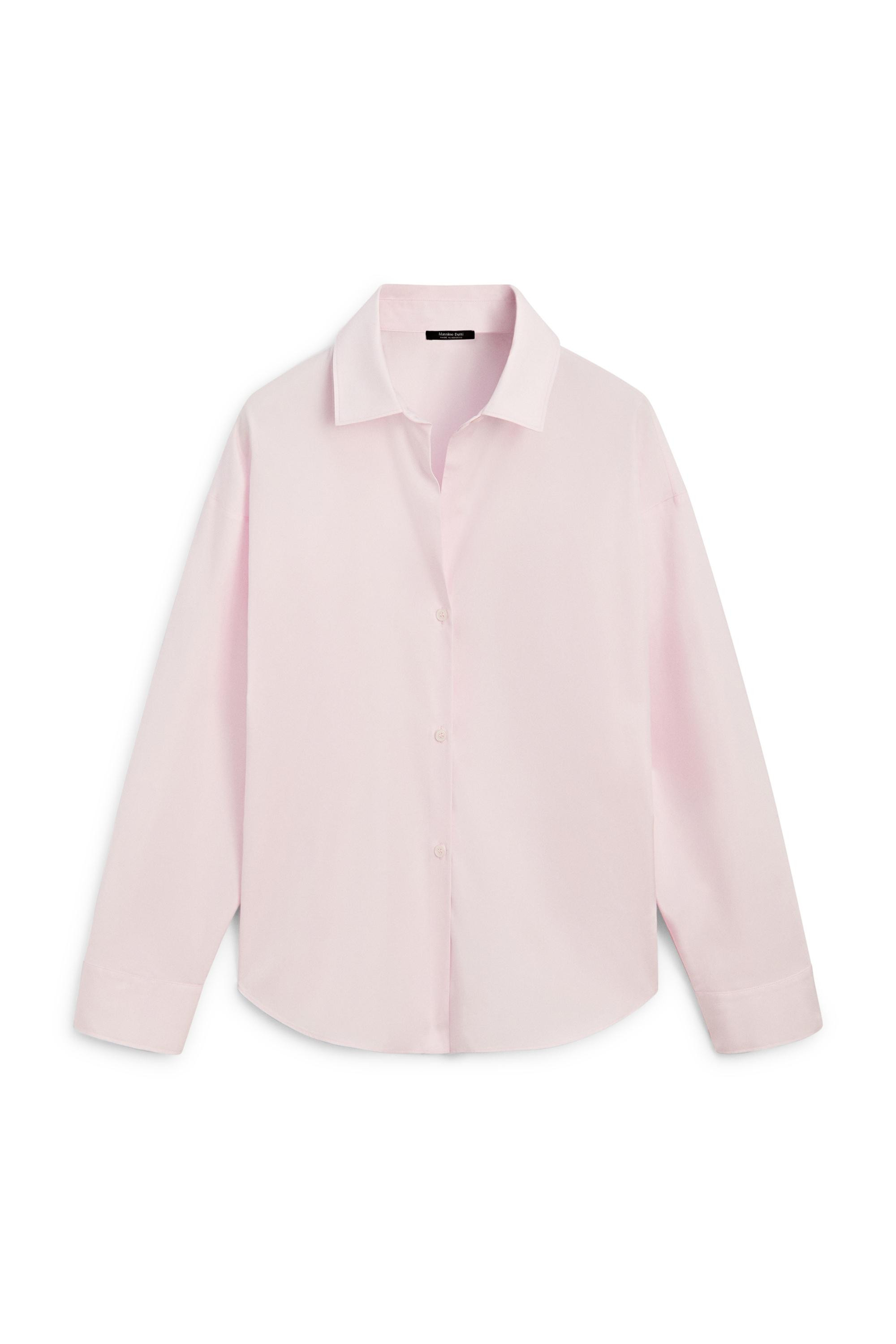 Cotton poplin shirt with dart detail - PINK | Massimo Dutti US