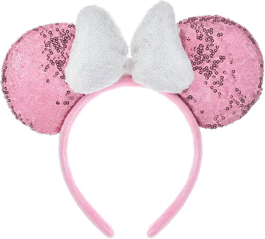 A Miaow 3D Black Mouse Sequin Ears Headband MM Glitter Butterfly Hair Clasp Park Supply Adults Wo... | Amazon (US)