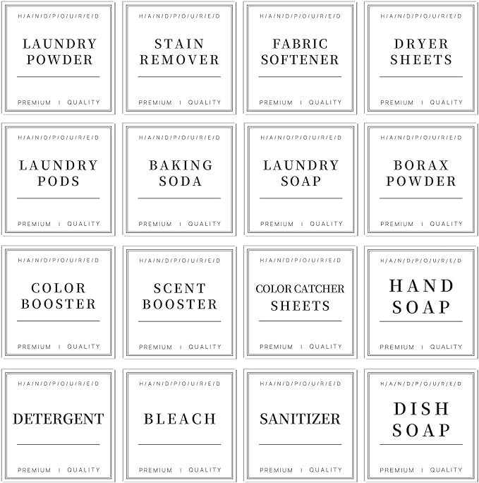 TESWEY Laundry Labels - 18PCS PVC Set for Organizing, Waterproof for Laundry Containers & Glass J... | Amazon (US)