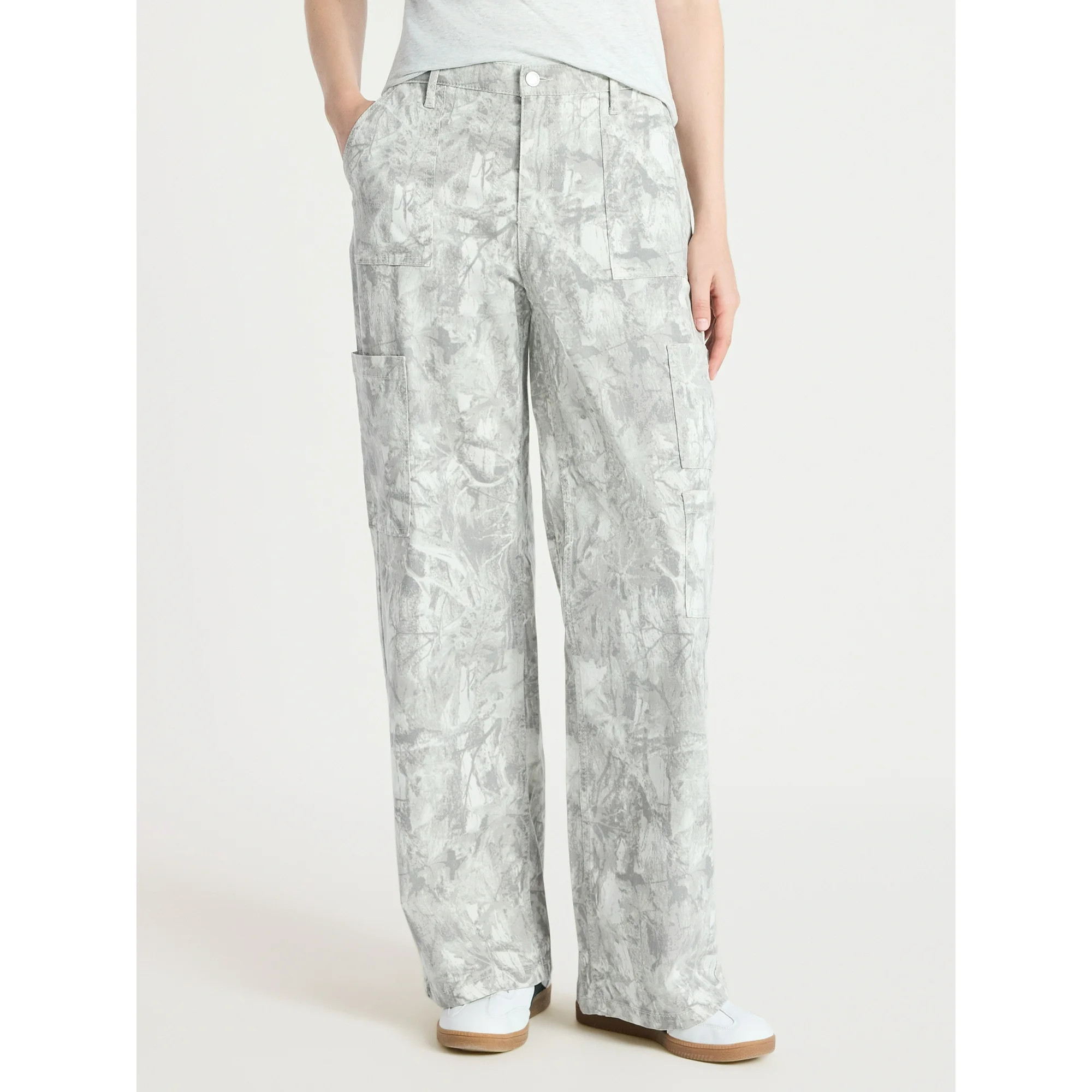 No Boundaries Cargo Wide Leg Cargo Pants, 31.5" Inseam, Women's | Walmart (US)