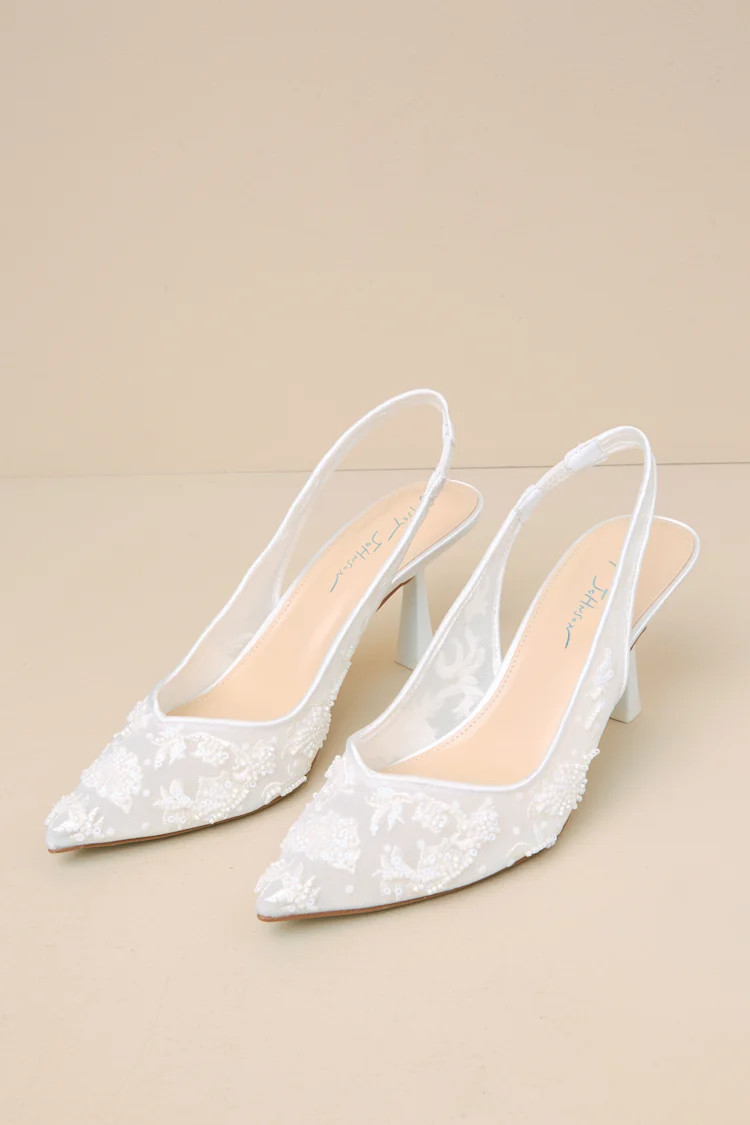 SB-Nikki Ivory Beaded Embroidered Slingback Pumps | Lulus