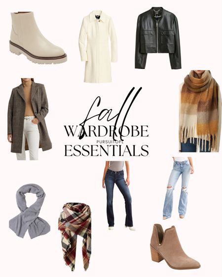 Fall Wardrobe Essentials | coat, leather jacket, denim jeans, ankle booties, blanket scarf, fall fashion, fall outfits, classic style

#LTKSeasonal #LTKstyletip
