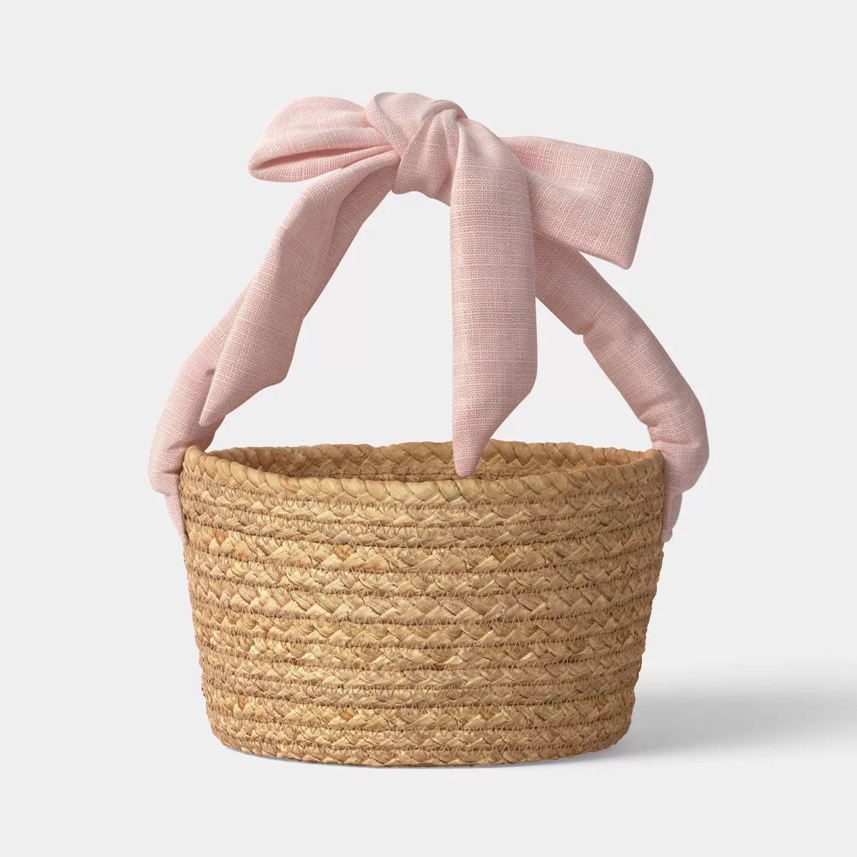 Natural Woven Bow Handle Basket Pink - Threshold™ | Target