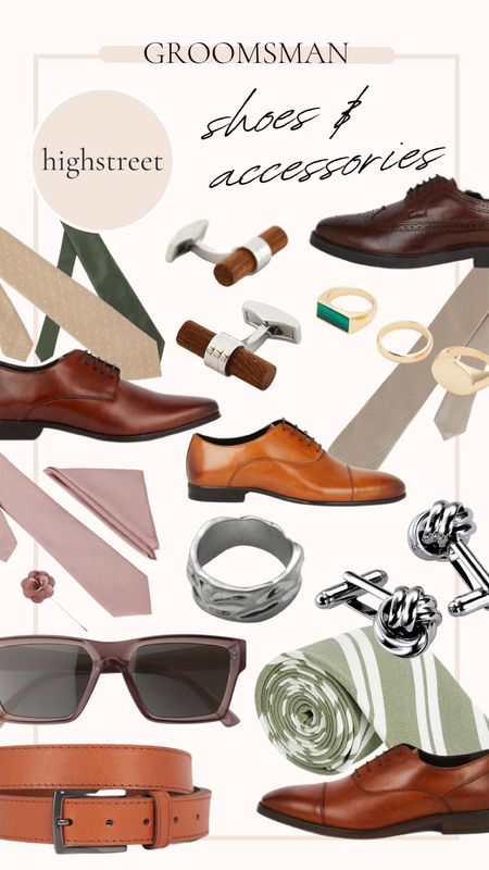 Add the shoes, cuff links, ties and finishing accessories for the groomsmen. An affordable Highstreet edit for upcoming summer weddings. 

#LTKwedding #LTKSeasonal