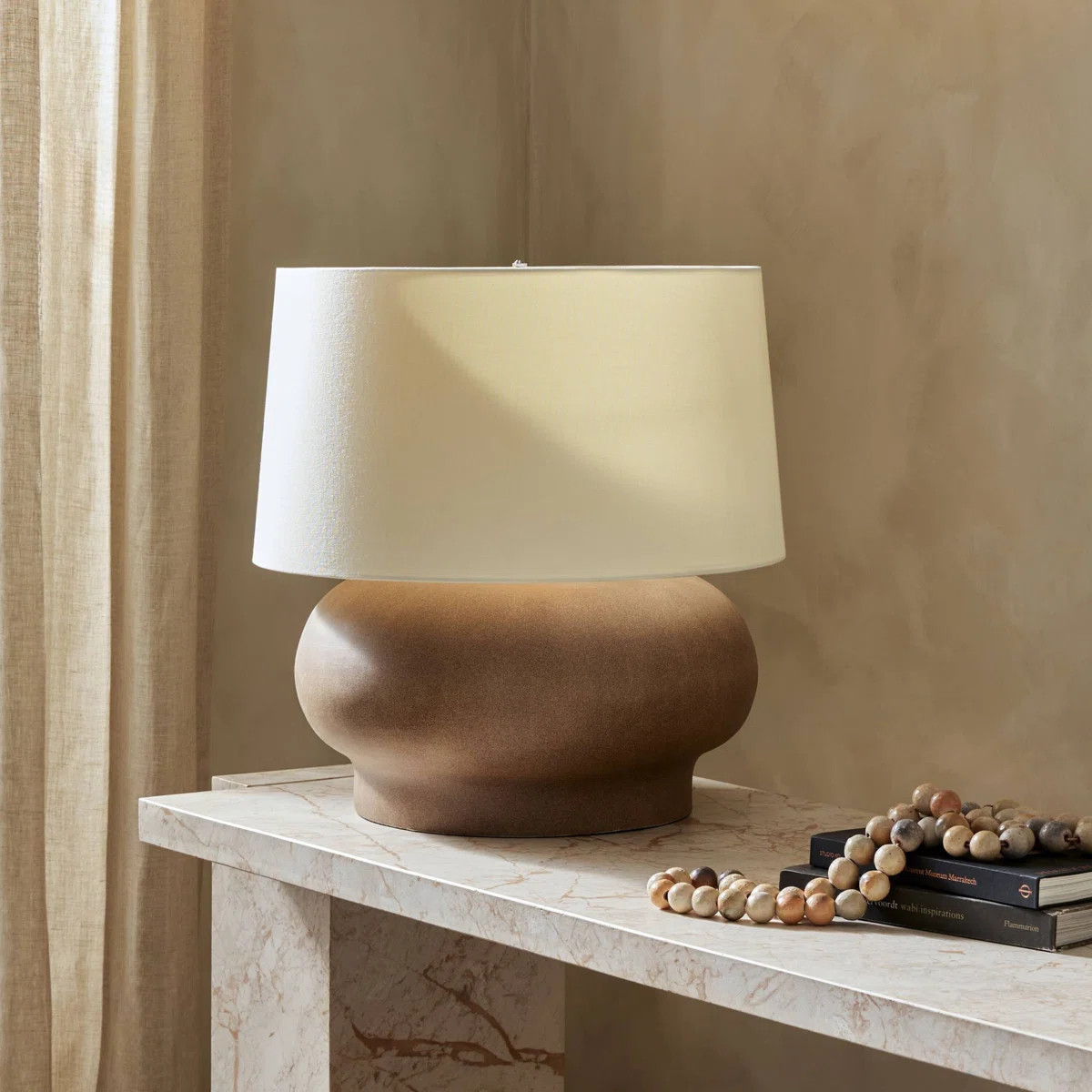 Olympia Table Lamp-Dark Sand Porcelain Ceramic | Wayfair North America
