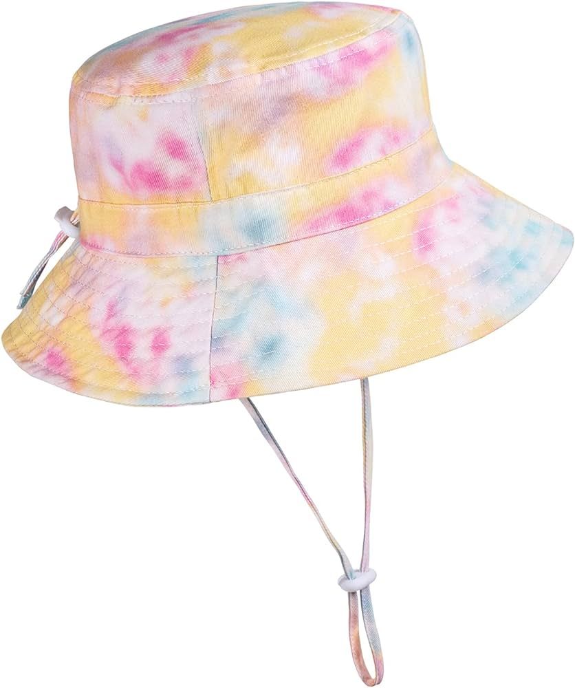 Adjustable Wide Brim Sun Hat - Summer Bucket Hat for Infant Toddler and Kids UPF 50+ | Amazon (US)