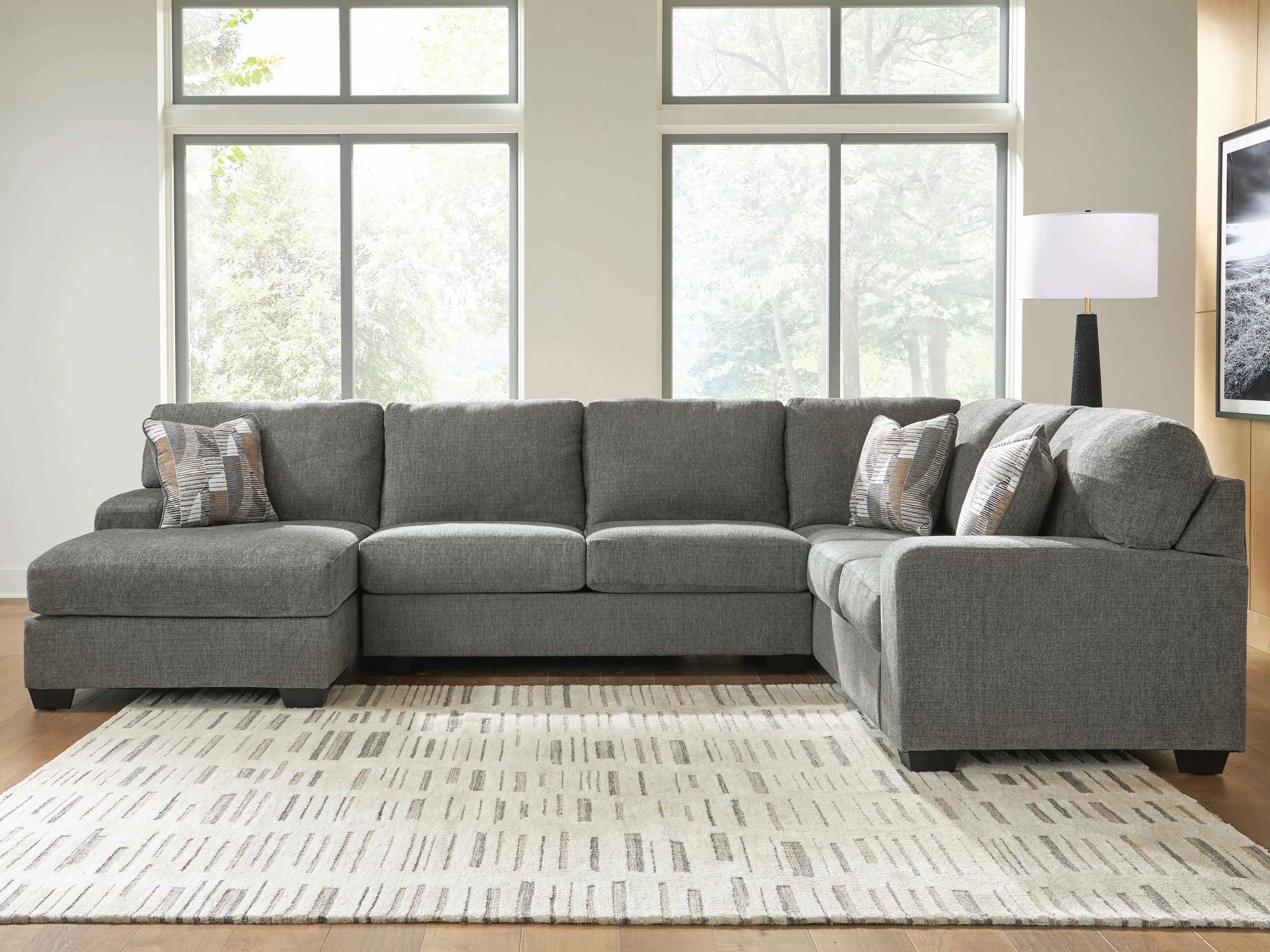 Newellen 3-Piece Sleeper Sectional with Chaise, Greystone | Ashley Homestore