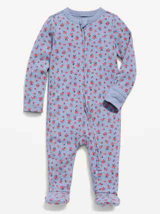 Ribbed 2-Way-Zip Sleep & Play Footed One-Piece for Baby | Old Navy (US)