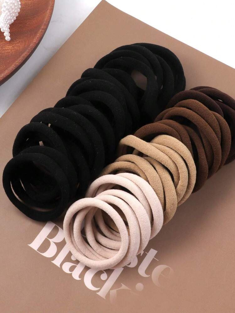 50/100pcs Minimalist Women High Elastic Hair Tie, Suitable For Everyday Use,Woman Head Accessorie... | SHEIN