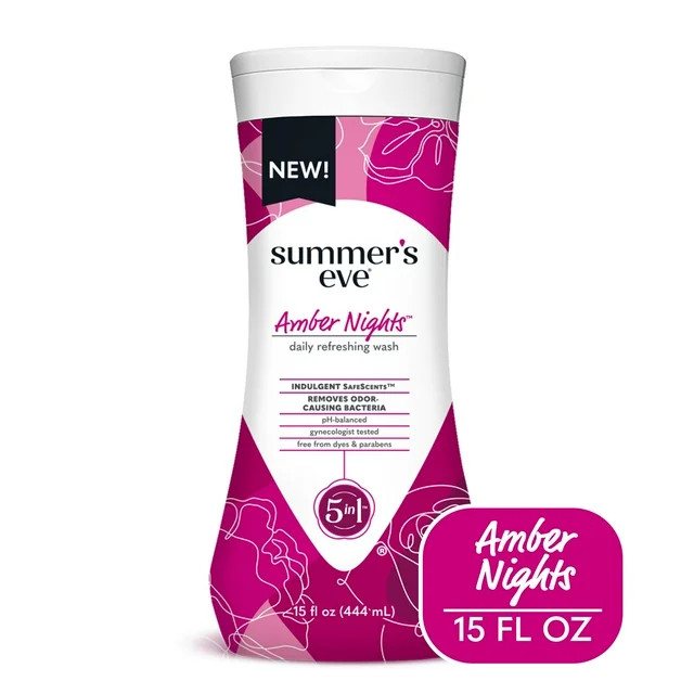 Summer's Eve Amber Nights Feminine Wash with Oat & Shea Extracts, Removes Odor, 15 fl oz | Walmart (US)