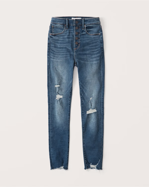 High Rise Super Skinny Ankle Jeans | Abercrombie & Fitch (US)