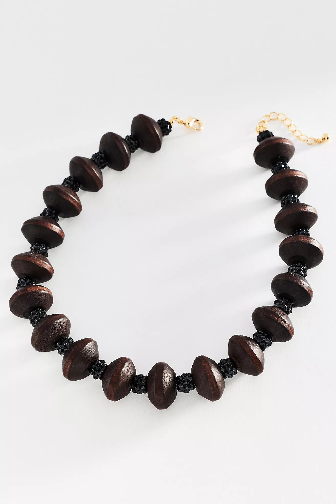 Chunky Crystal Wooden Bead Necklace | Anthropologie (US)