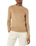 Amazon Aware Women's Pointelle Crewneck Sweater, Camel Heather, 7X | Amazon (US)