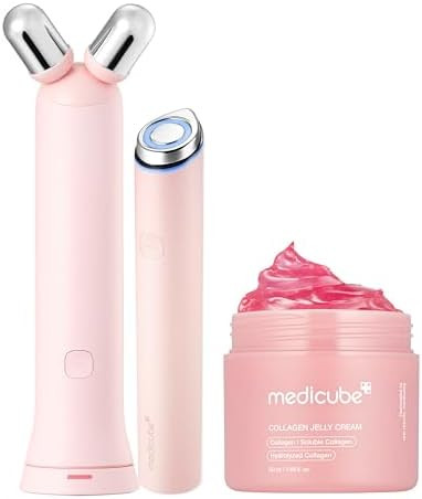medicube Glass Glow Booster Duo: Mini Booster Pro Plus Pink & Collagen Jelly Cream | Enhances Abs... | Amazon (US)