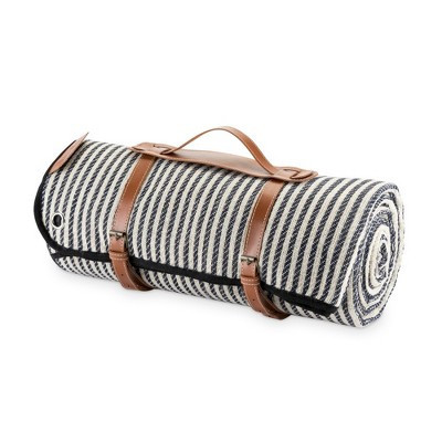 Twine Picnic Blanket with 4 Picnic Stakes, Waterproof Lining, Leather Carrier Handle, Picnic, Travel, Beach Trip, Camping, Outdoor Gifts, 12.25” x 6” | Target