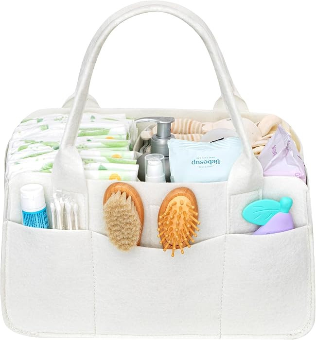 Lifewit Felt Diaper Caddy Organizer with Handle, Portable Baby Nappy Storage Basket Bag with Deta... | Amazon (US)