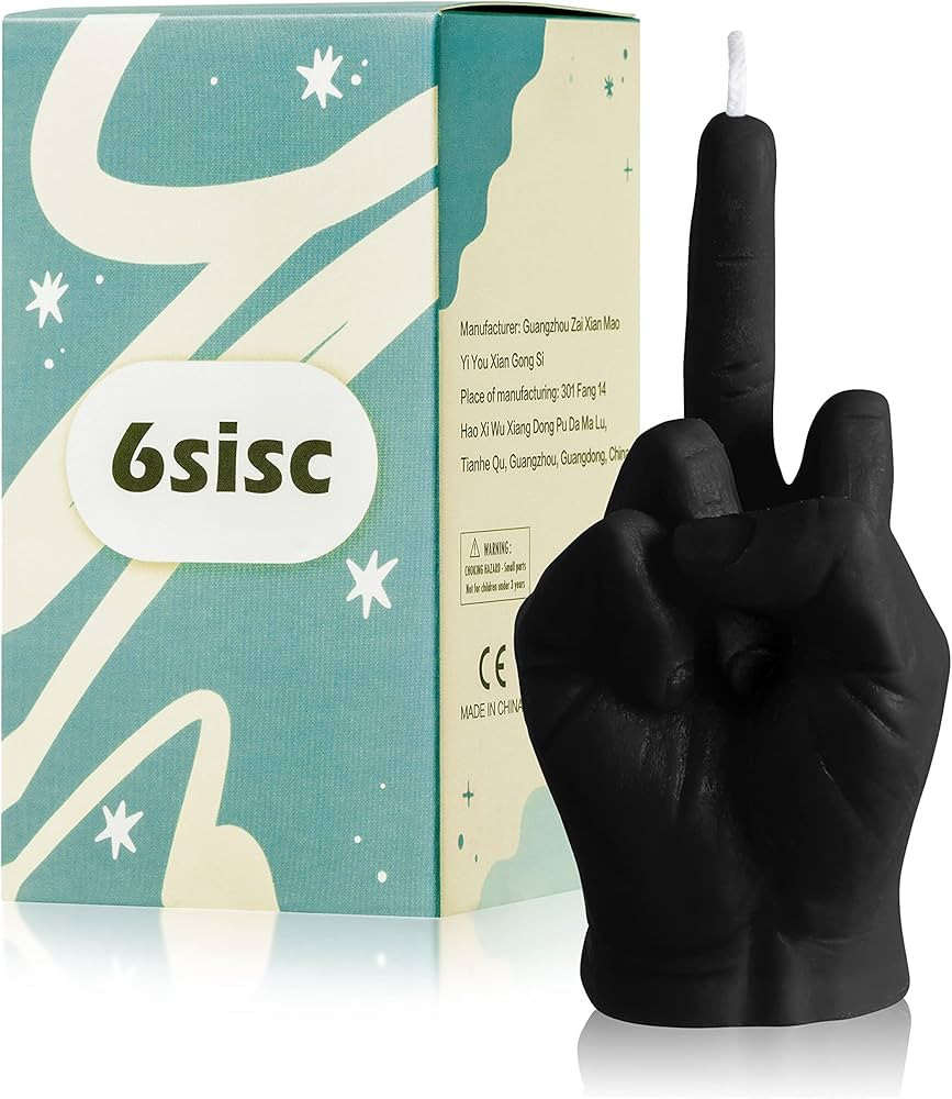 6sisc Middle Finger Scented Candle Black Danish Pastel Room Decor Aesthetic Pine Fragrance Natura... | Amazon (US)