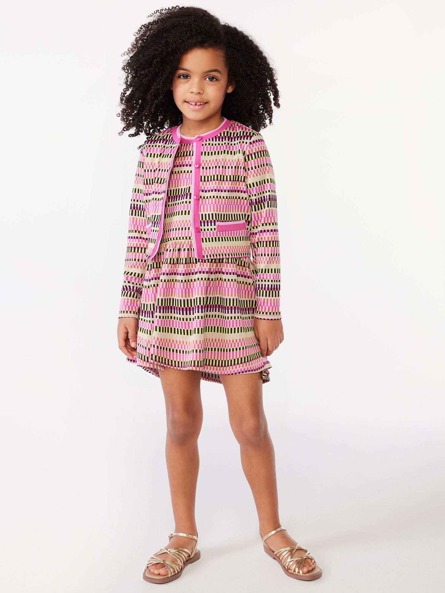 Scoop Girls Short Sleeve Fit and Flare Dress, Sizes 4-12 | Walmart (US)