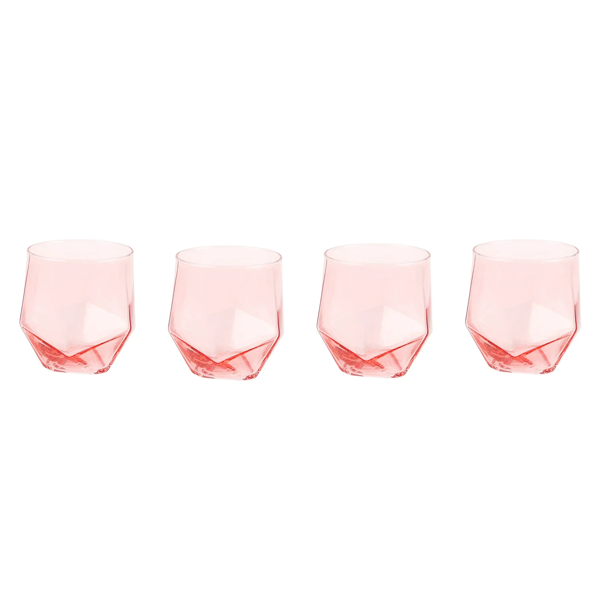 Just Feed Me by Jessie James Decker 4-Piece 15-Ounce Stemless Wine Glass Set, Dusty Rose - Walmar... | Walmart (US)
