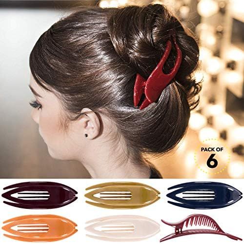 RC ROCHE ORNAMENT 6 Pcs Womens French Concord Curved Hair Clip No Slip Strong Grip Comfortable Ho... | Amazon (US)