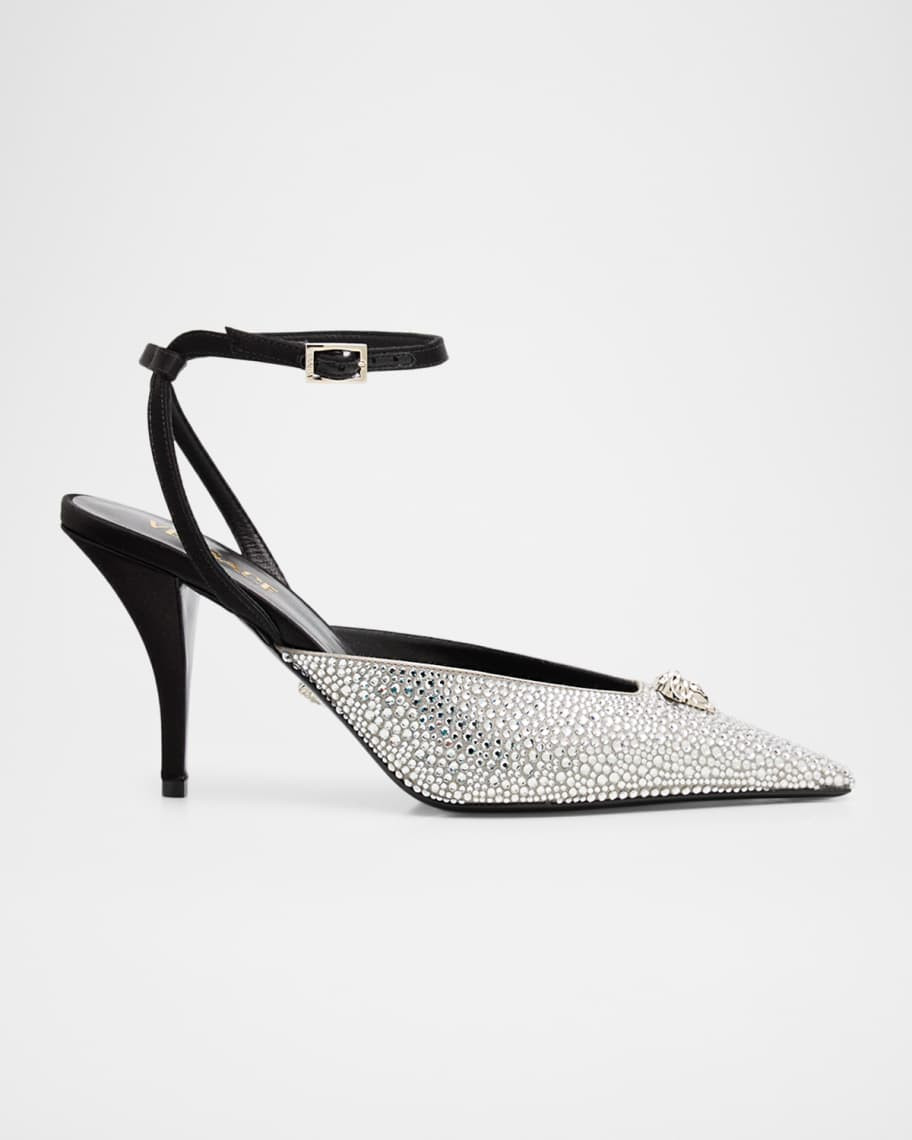 La Medusa Crystal Satin Slingback Pumps | Neiman Marcus