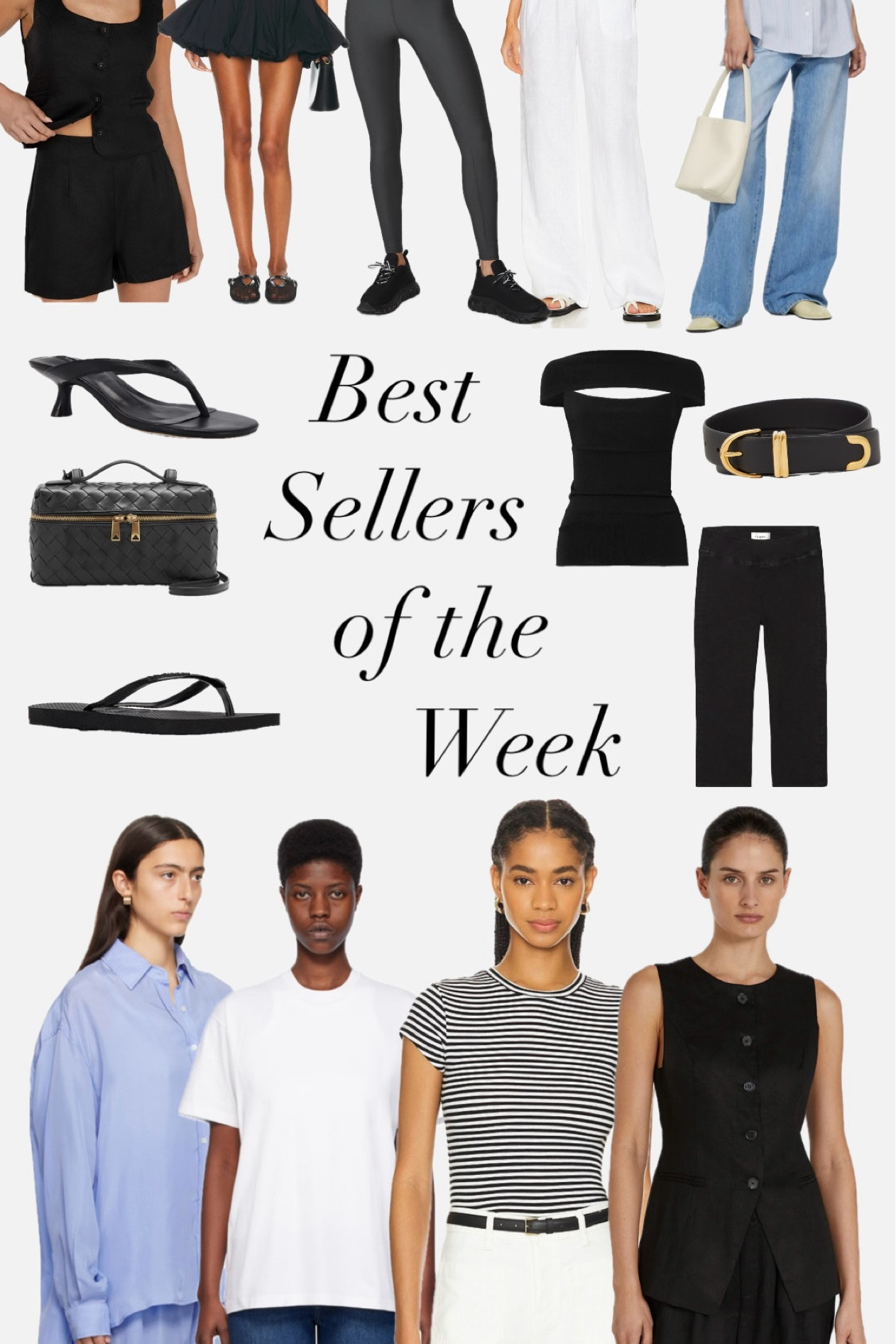 Here’s a list of my top selling and most asked about pieces of the week. I took my normal size in everything. 

Capri pants, mini skirt, linen pants, bottega bag, linen shorts, havaianas, thong sandals, statement belt, summer outfits, outfit inspo, summer must-haves, wardrobe essentials  